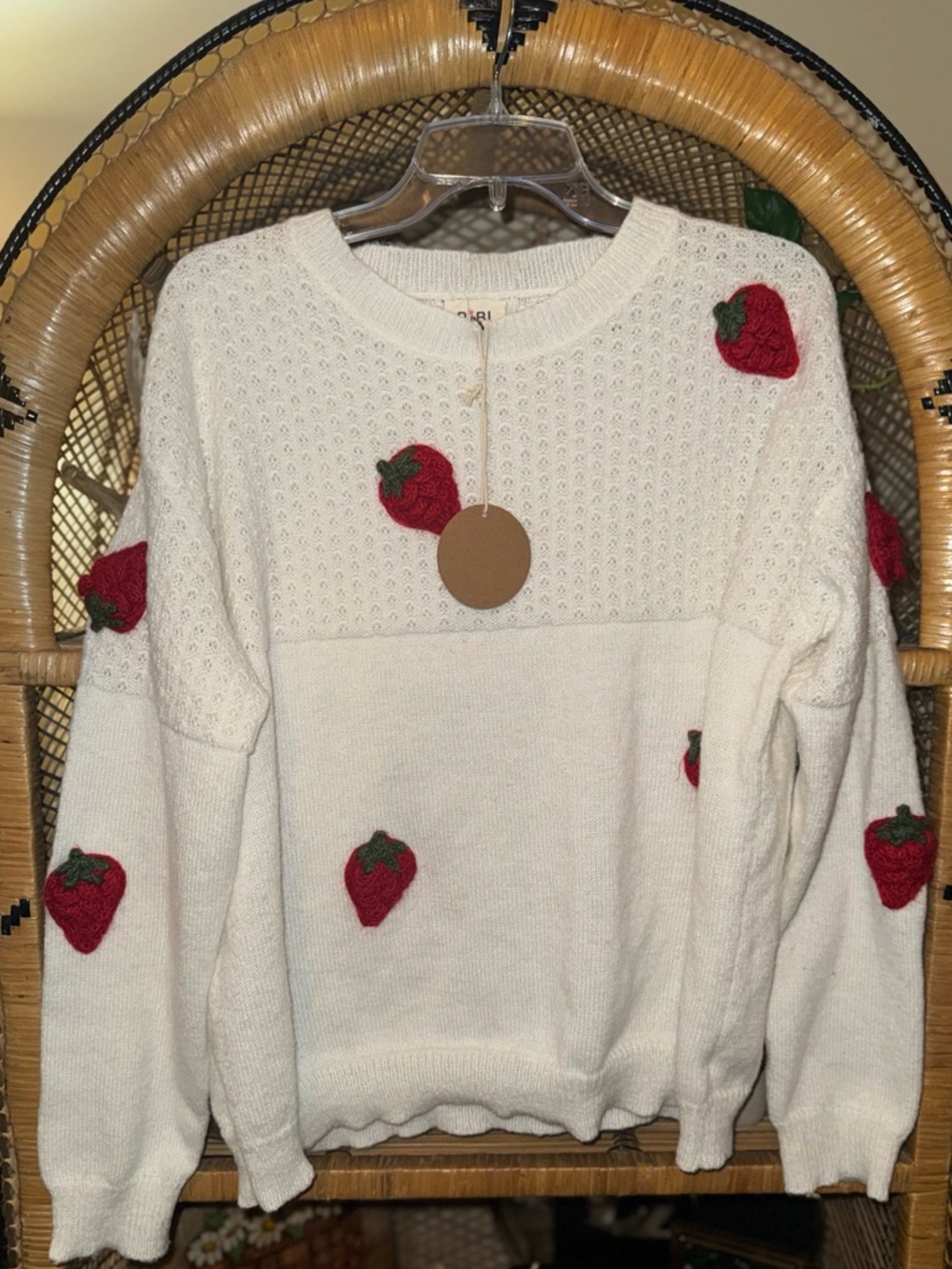 BIBI Strawberry Crochet Knit Sweater - Picture 2 of 6
